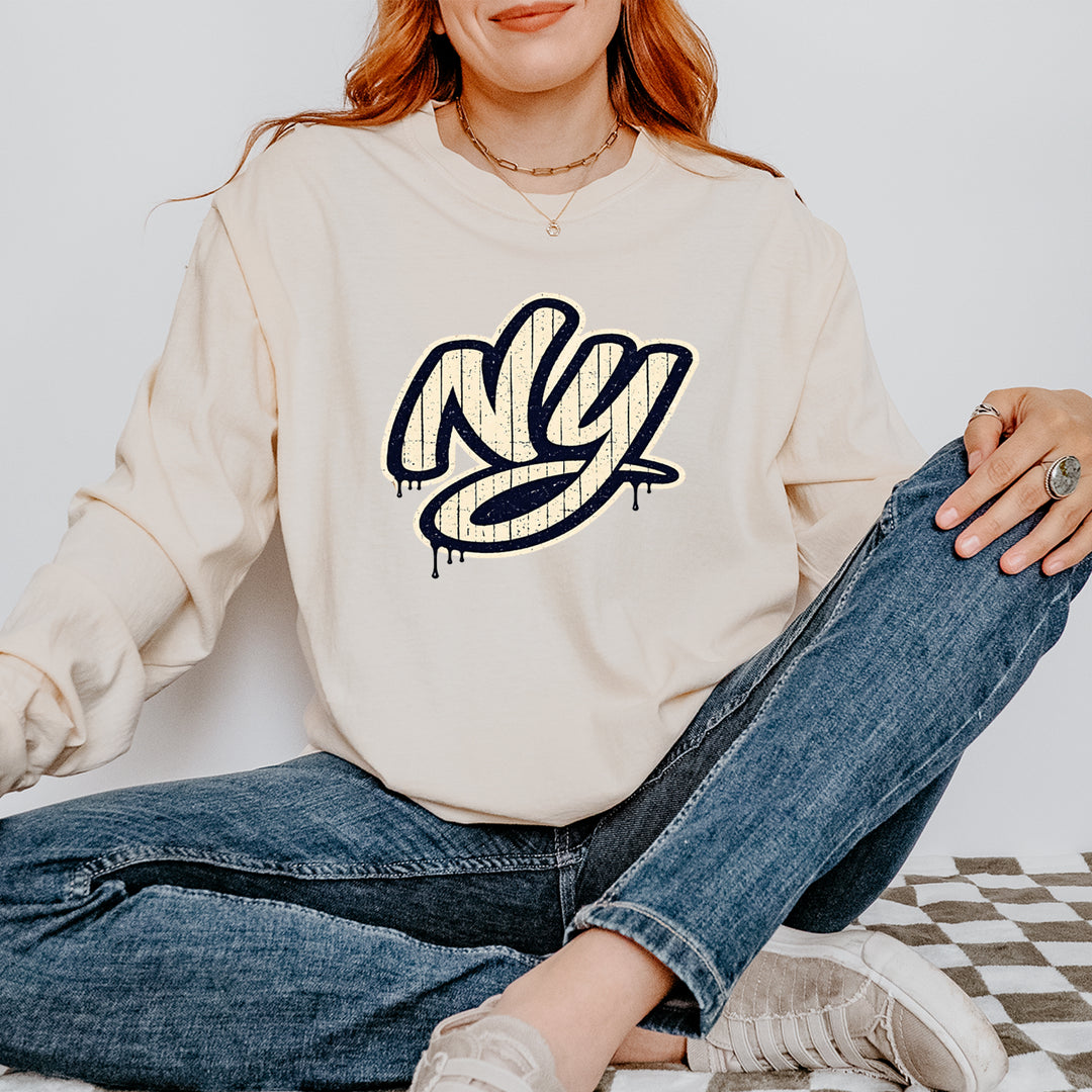 NYC New York City Grunge Street Vintage Soft Long-Sleeve T-shirt 