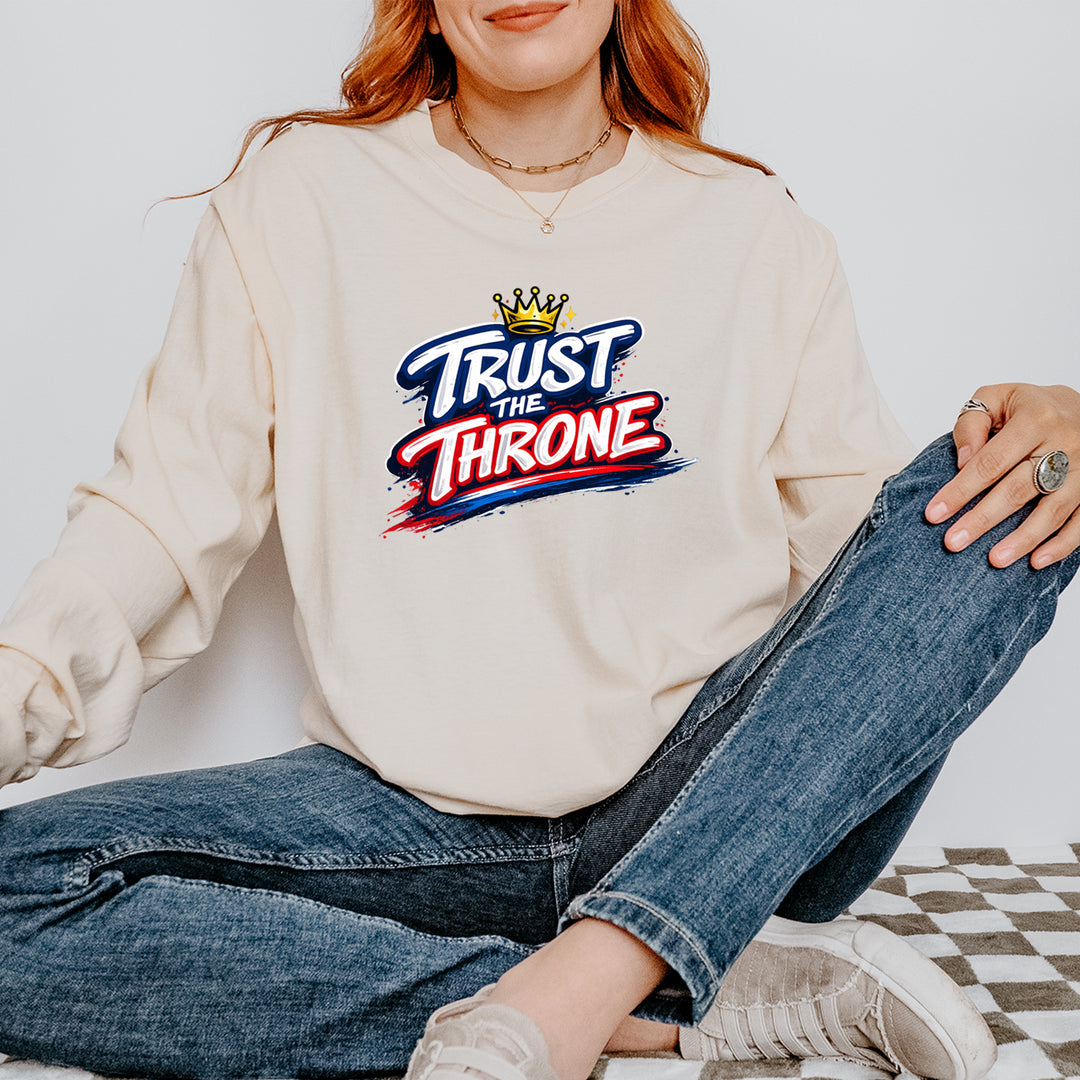 Trust The Throne Crown Philly Hoops Vintage Soft Long-Sleeve T-shirt 