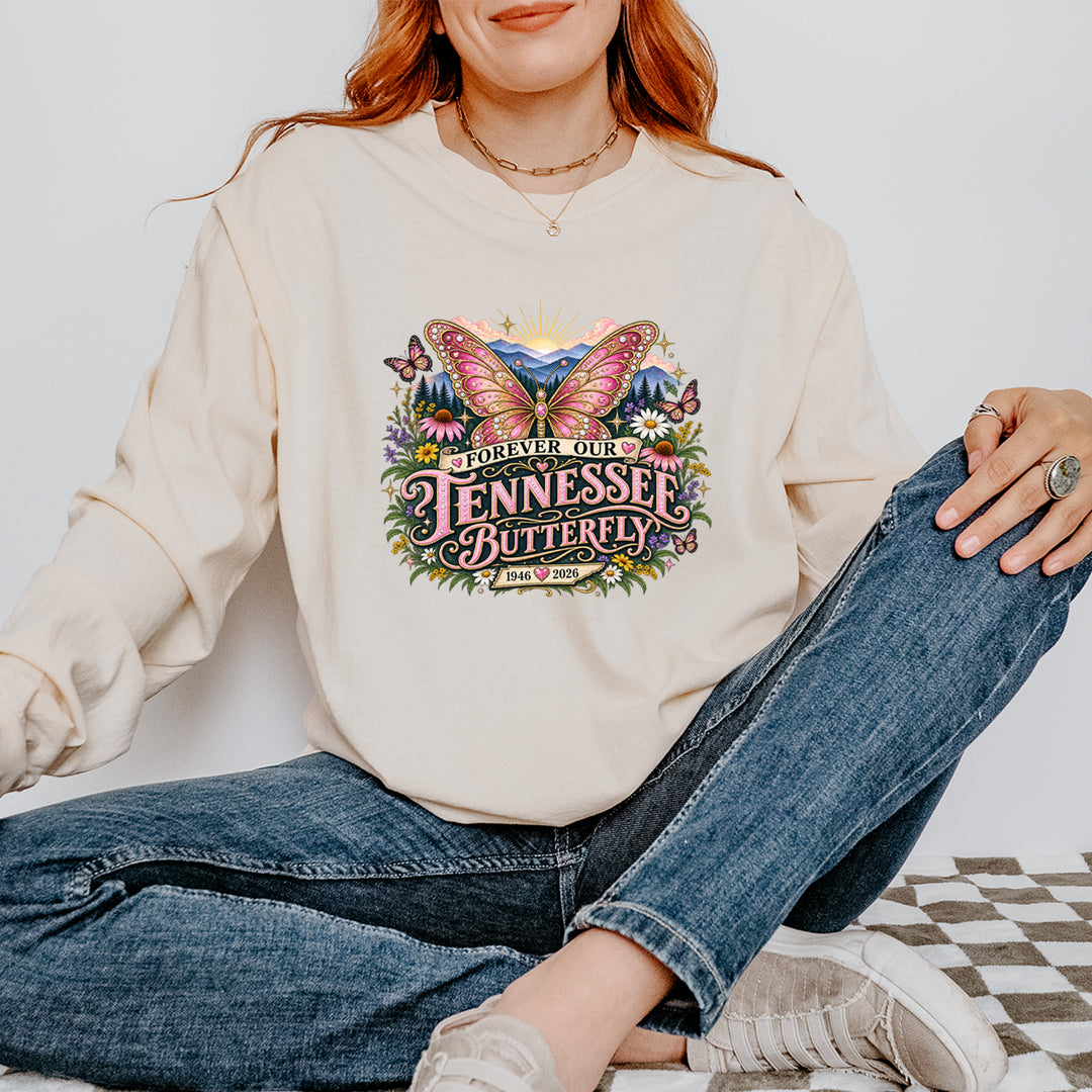 Forever Our Tennessee Butterfly Dolly Vintage Soft Long-Sleeve T-shirt 