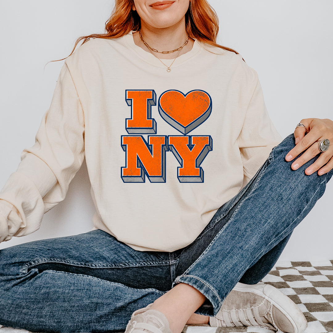New York City Pride Heart Vintage Soft Long-Sleeve T-shirt 