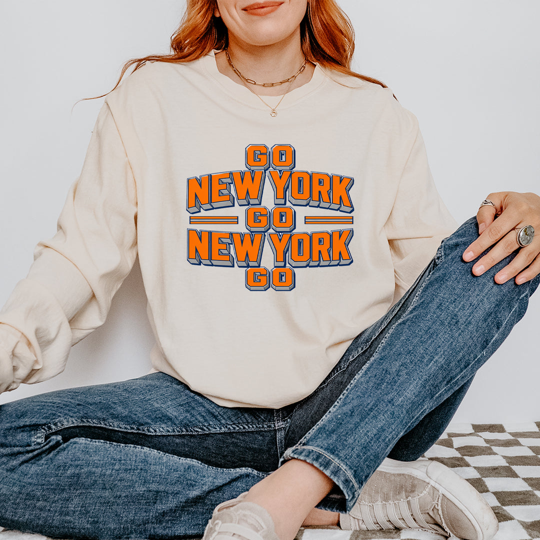 Go New York Go Basketball Vintage Soft Long-Sleeve T-shirt 
