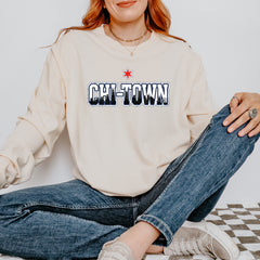 Chicago Chi-Town City Pride Vintage Soft Long-Sleeve T-shirt 