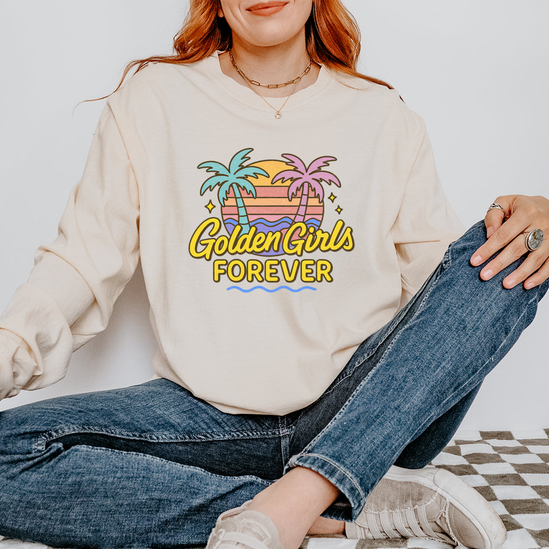 Golden Girls Forever Retro Sunset Vintage Soft Long-Sleeve T-shirt 