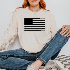 Redacted American Flag Vintage Soft Long-Sleeve T-shirt 