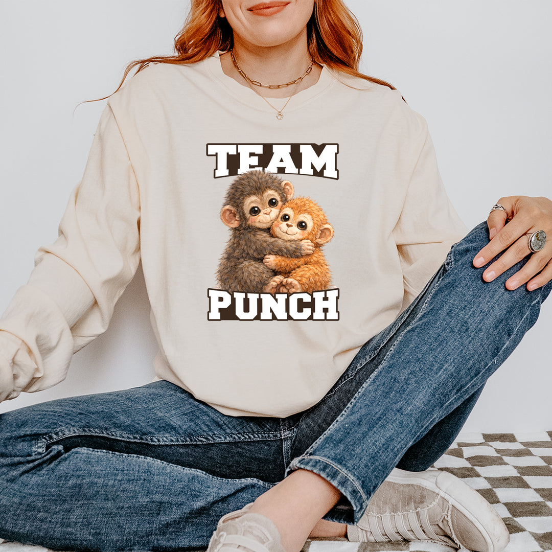Team Punch Panchi-kun Monkey Vintage Soft Long-Sleeve T-shirt 