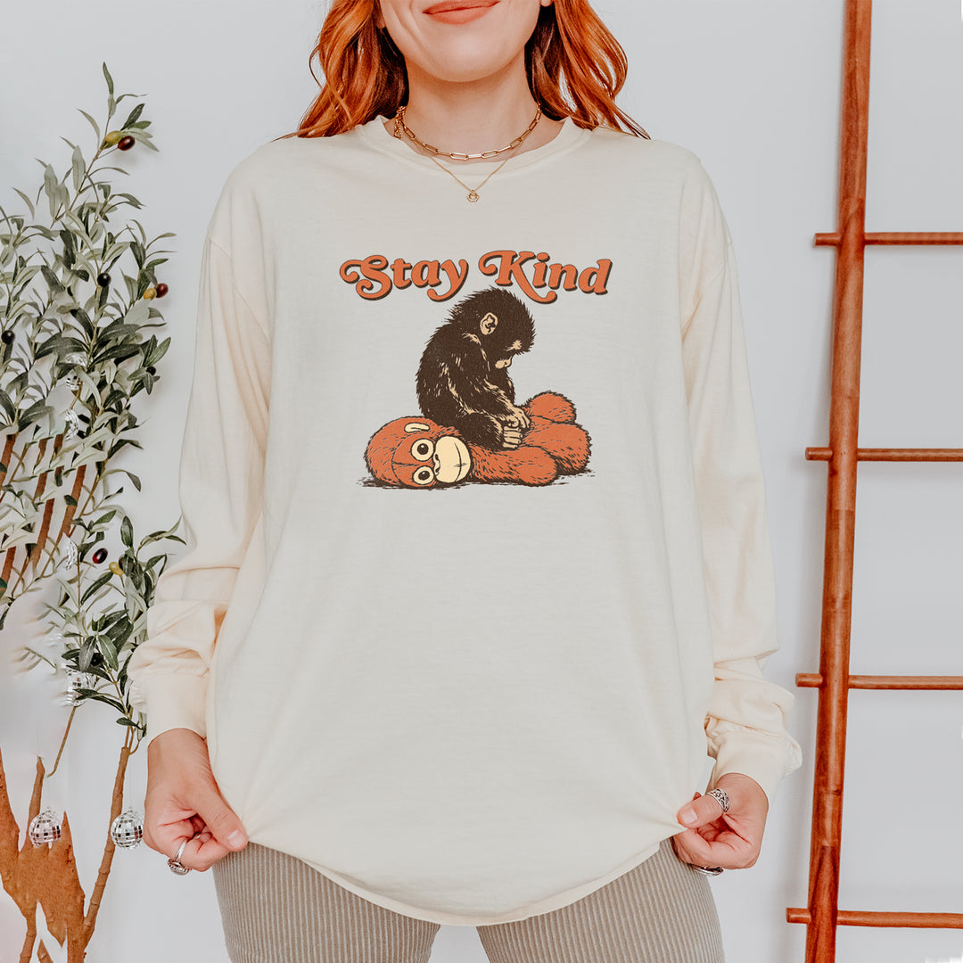 Punch Stay Kind Macaque Vintage Soft Long-Sleeve T-shirt 