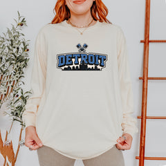 Detroit Motor City Retro Piston Vintage Soft Long-Sleeve T-shirt 