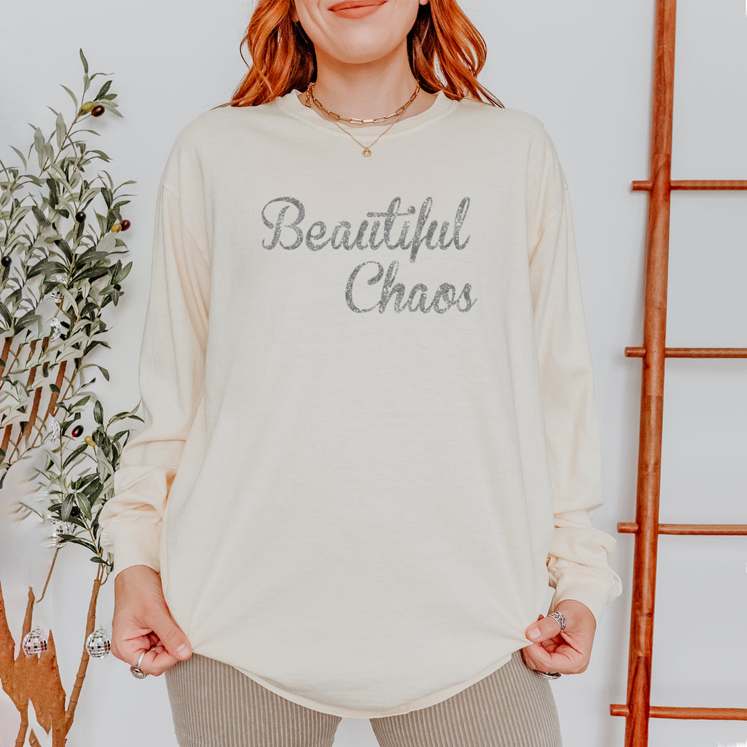 Beautiful Chaos Glitter Music Festival Vintage Soft Long-Sleeve T-shirt 