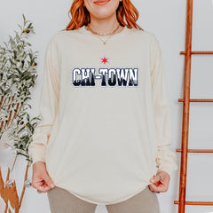 Chicago Chi-Town City Pride Vintage Soft Long-Sleeve T-shirt 