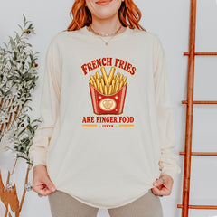 French Fries Are Finger Food IYKYK Vintage Soft Long-Sleeve T-shirt 