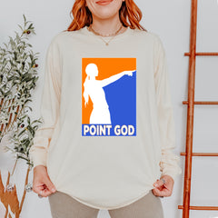 Point God Cunningham Basketball Pointing Meme  Vintage Soft Long-Sleeve T-shirt 