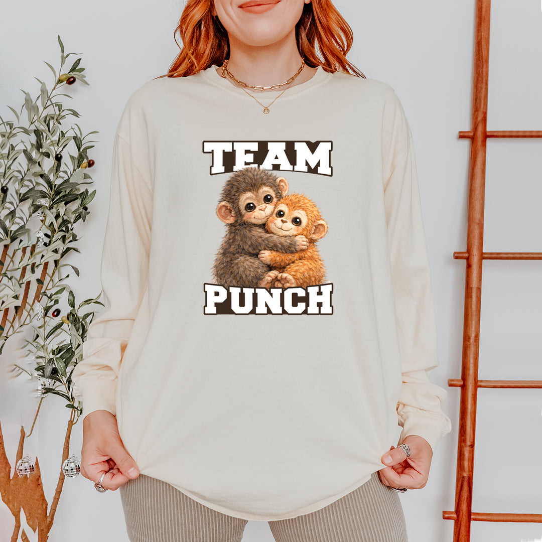 Team Punch Panchi-kun Monkey Vintage Soft Long-Sleeve T-shirt 