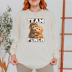 Team Punch Panchi-kun Monkey Vintage Soft Long-Sleeve T-shirt 