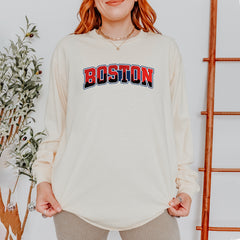 Boston City Pride Skyline Vintage Soft Long-Sleeve T-shirt 