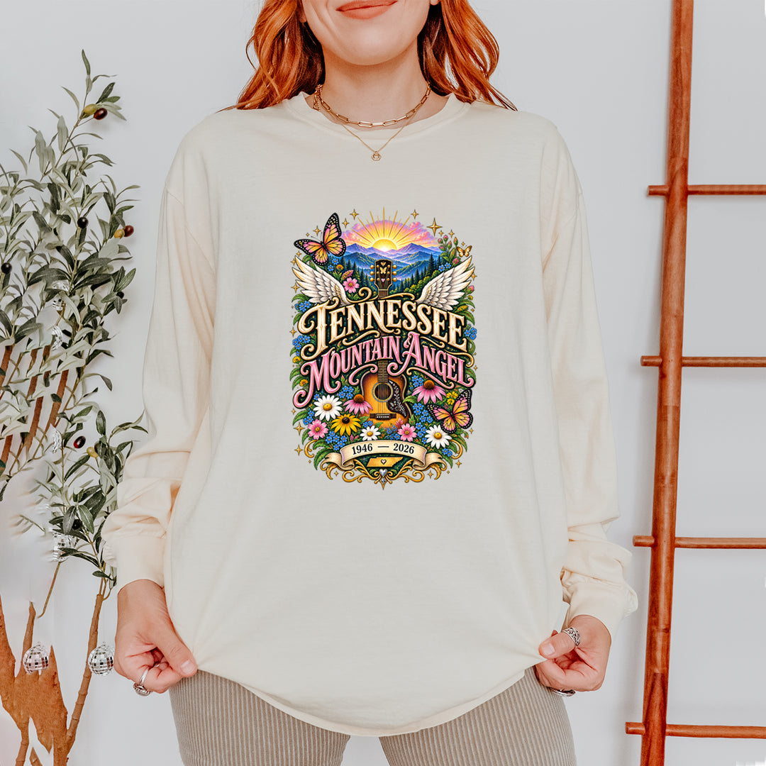 Tennessee Mountain Angel Wings Dolly Vintage Soft Long-Sleeve T-shirt 