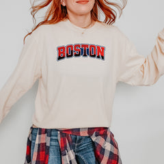 Boston City Pride Skyline Vintage Soft Long-Sleeve T-shirt 