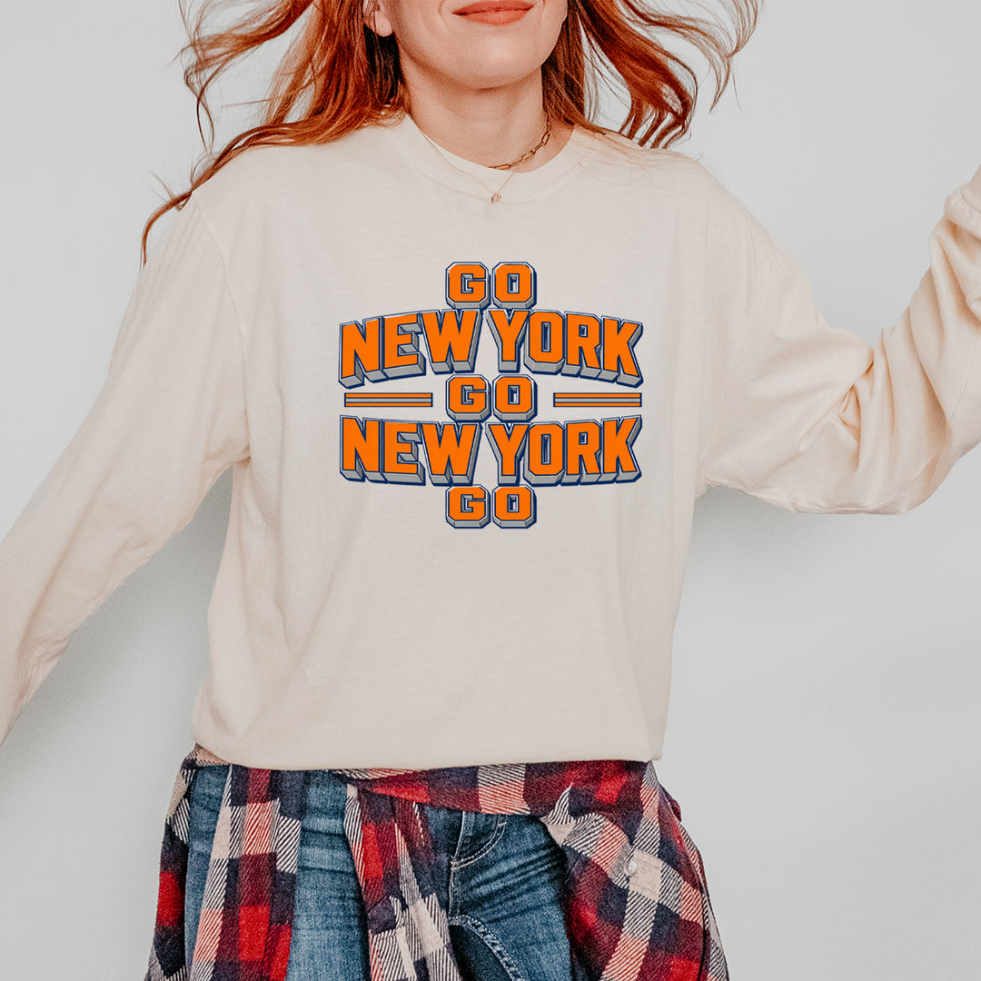 Go New York Go Basketball Vintage Soft Long-Sleeve T-shirt 