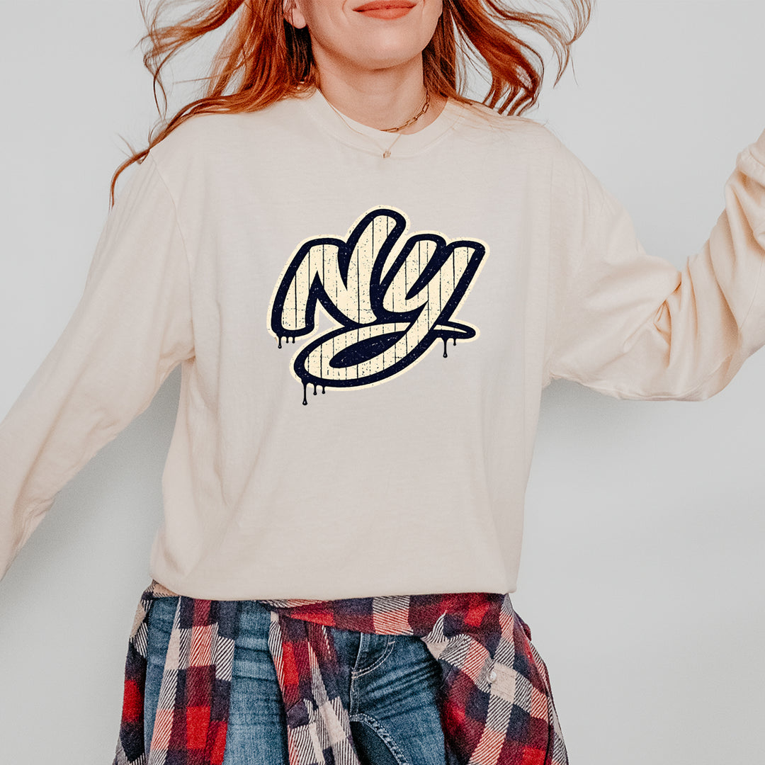 NYC New York City Grunge Street Vintage Soft Long-Sleeve T-shirt 