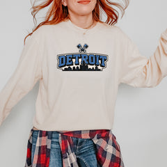 Detroit Motor City Retro Piston Vintage Soft Long-Sleeve T-shirt 