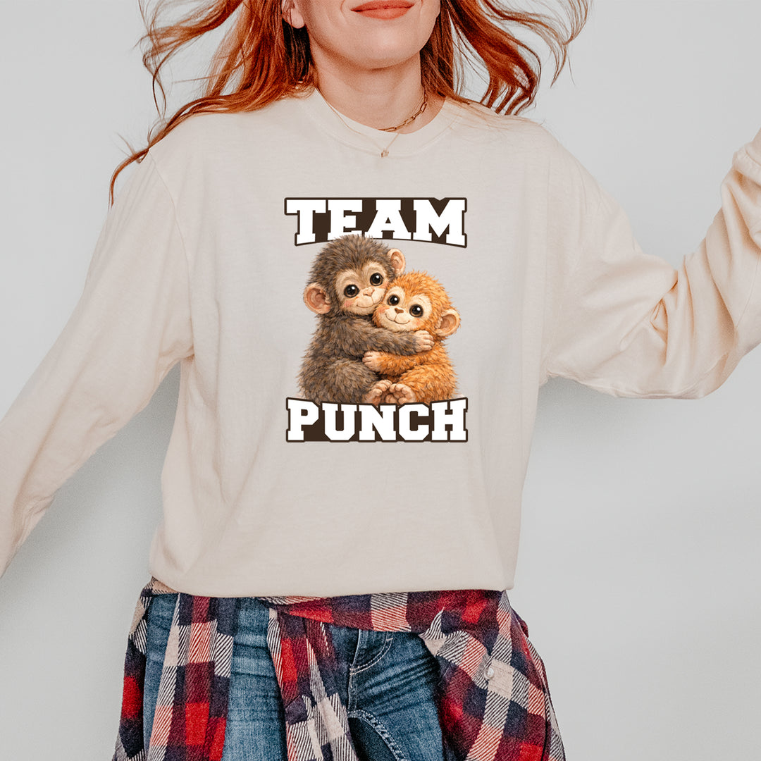 Team Punch Panchi-kun Monkey Vintage Soft Long-Sleeve T-shirt 