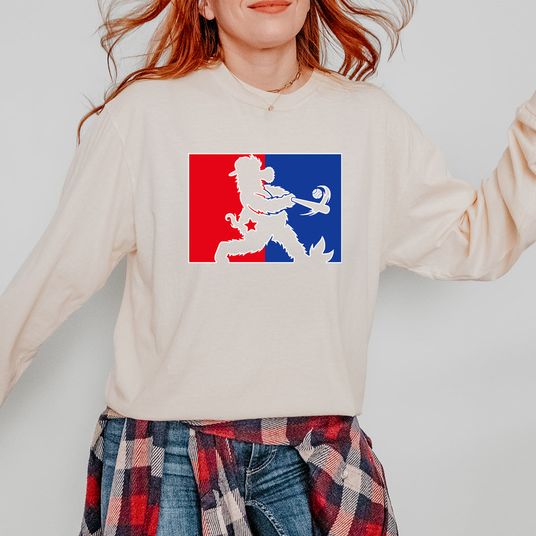 Batter Up Philly Baseball Phan Vintage Soft Long-Sleeve T-shirt 