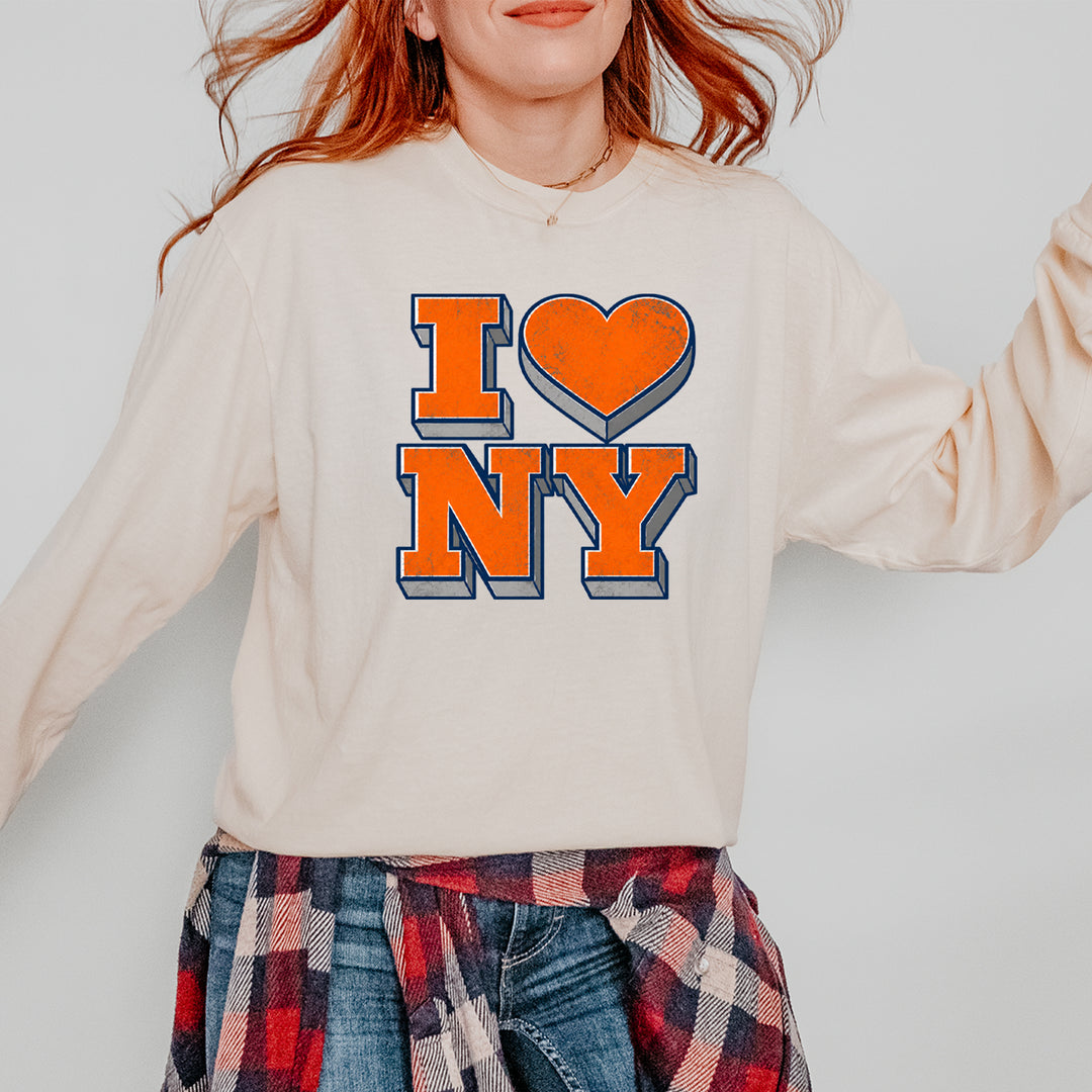 New York City Pride Heart Vintage Soft Long-Sleeve T-shirt 