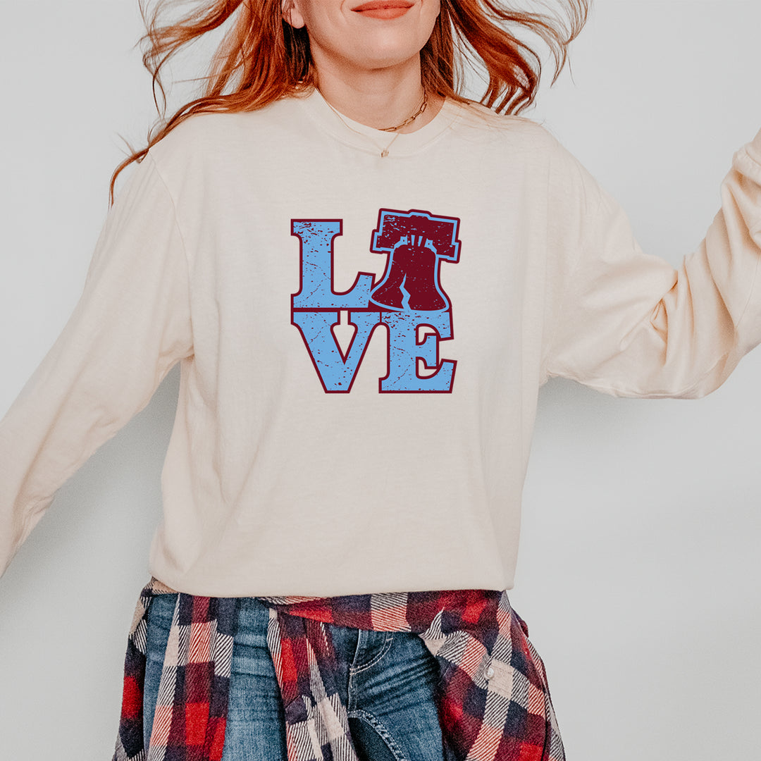 Love Philly Liberty Bell Vintage Soft Long-Sleeve T-shirt 