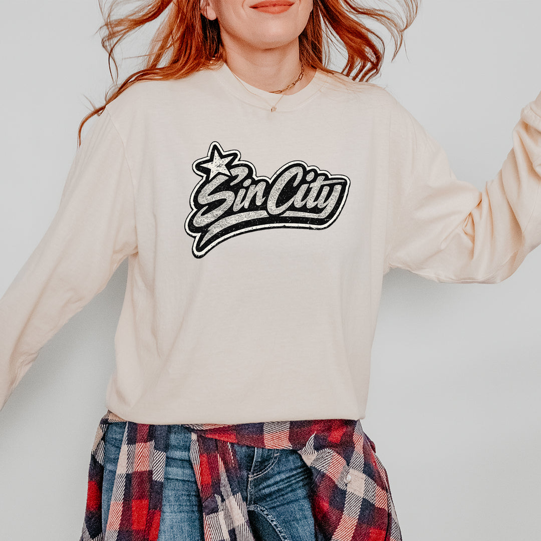 Sin City Vegas Retro Vintage Vintage Soft Long-Sleeve T-shirt 