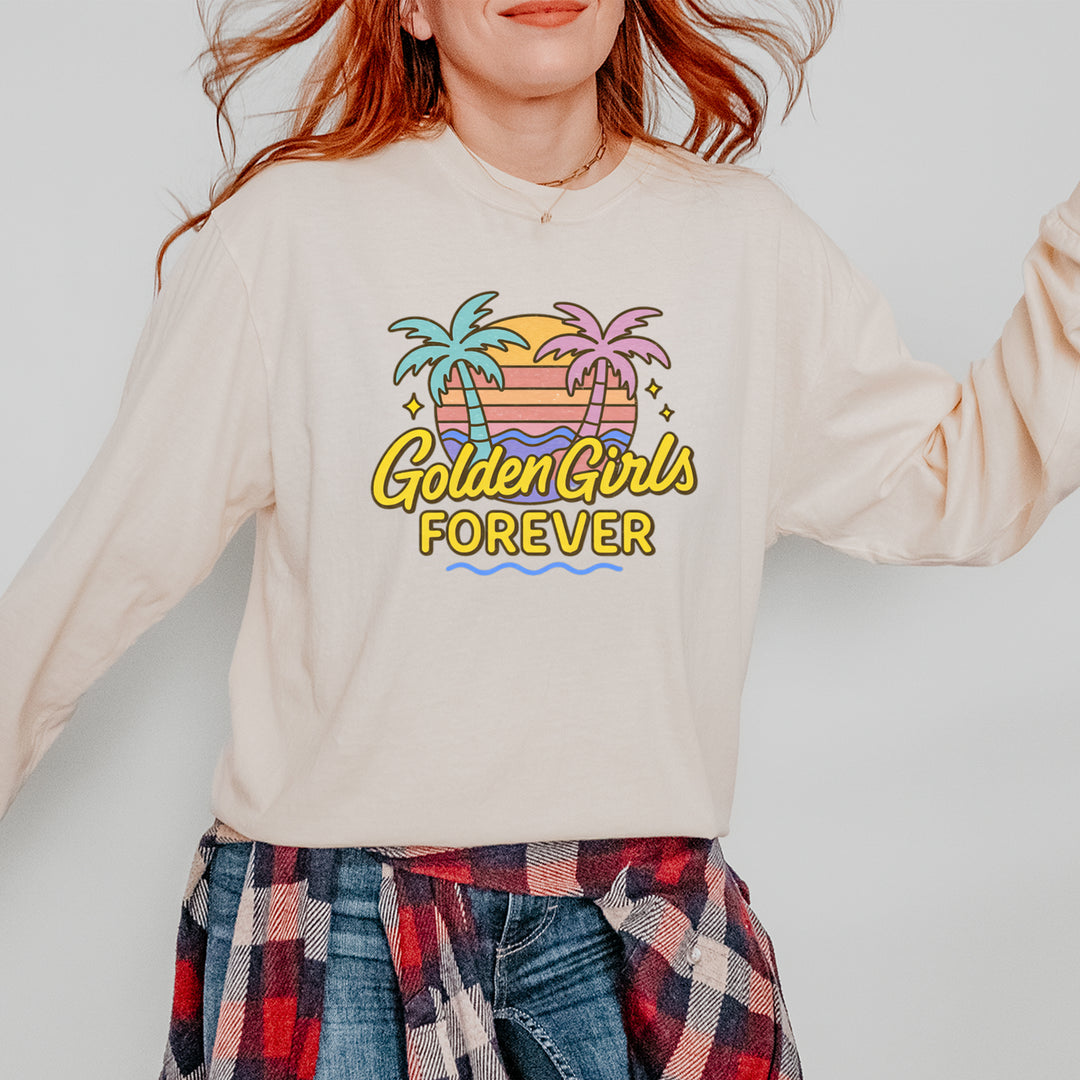 Golden Girls Forever Retro Sunset Vintage Soft Long-Sleeve T-shirt 