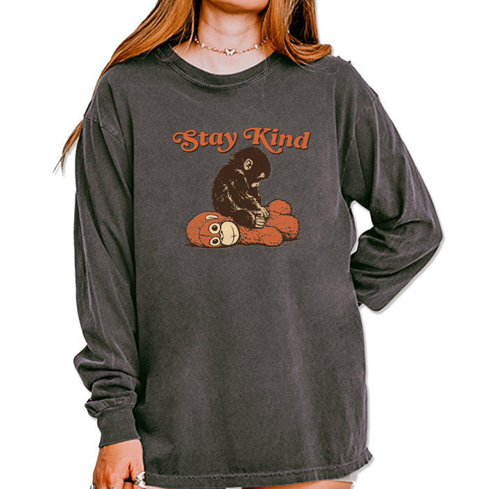 Punch Stay Kind Macaque Vintage Soft Long-Sleeve T-shirt