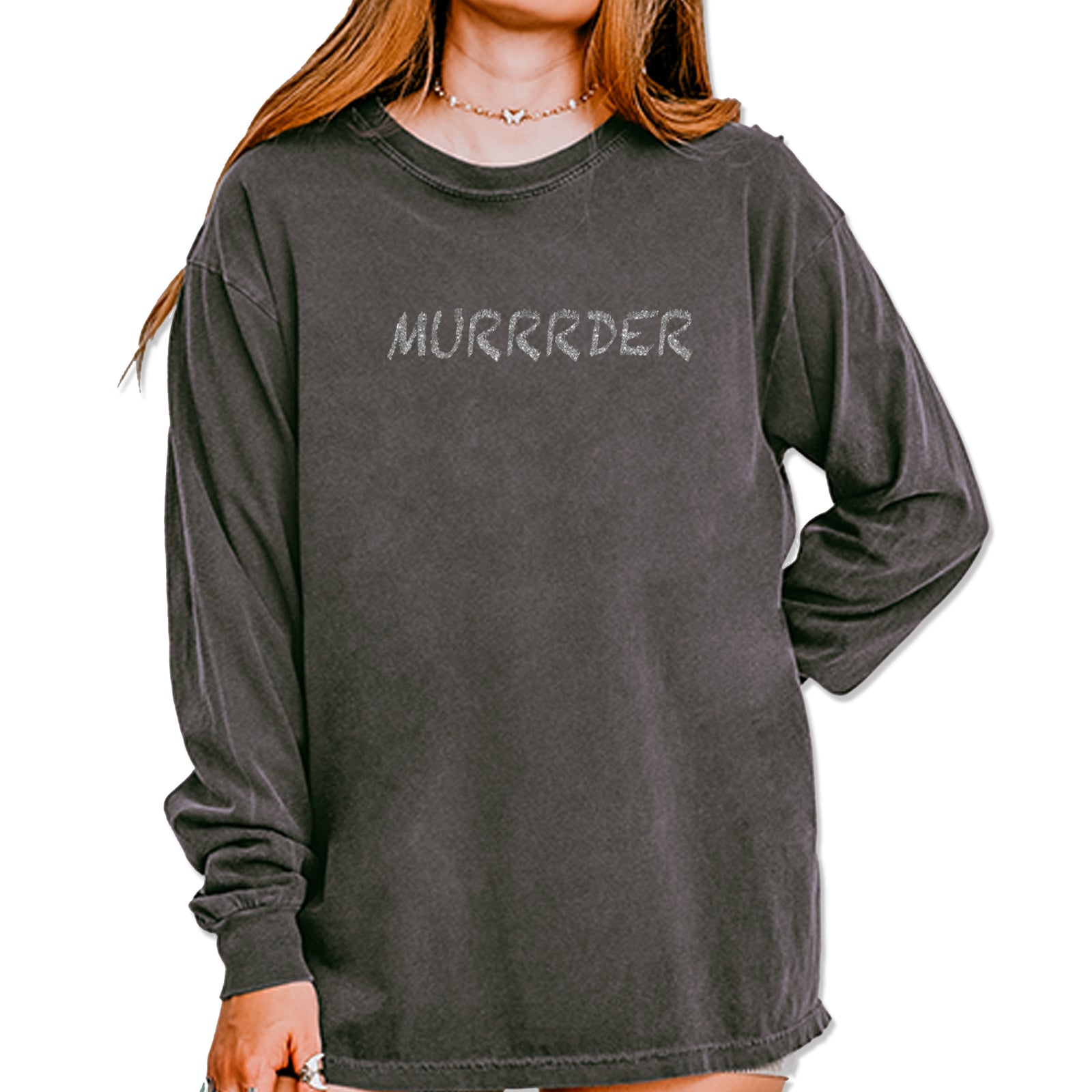 Murrrder Glitter Traitor Vintage Soft Long-Sleeve T-shirt Berry