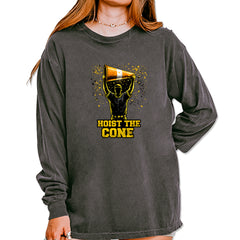 Hoist The Cone Pittsburgh Pride Vintage Soft Long-Sleeve T-shirt Pepper