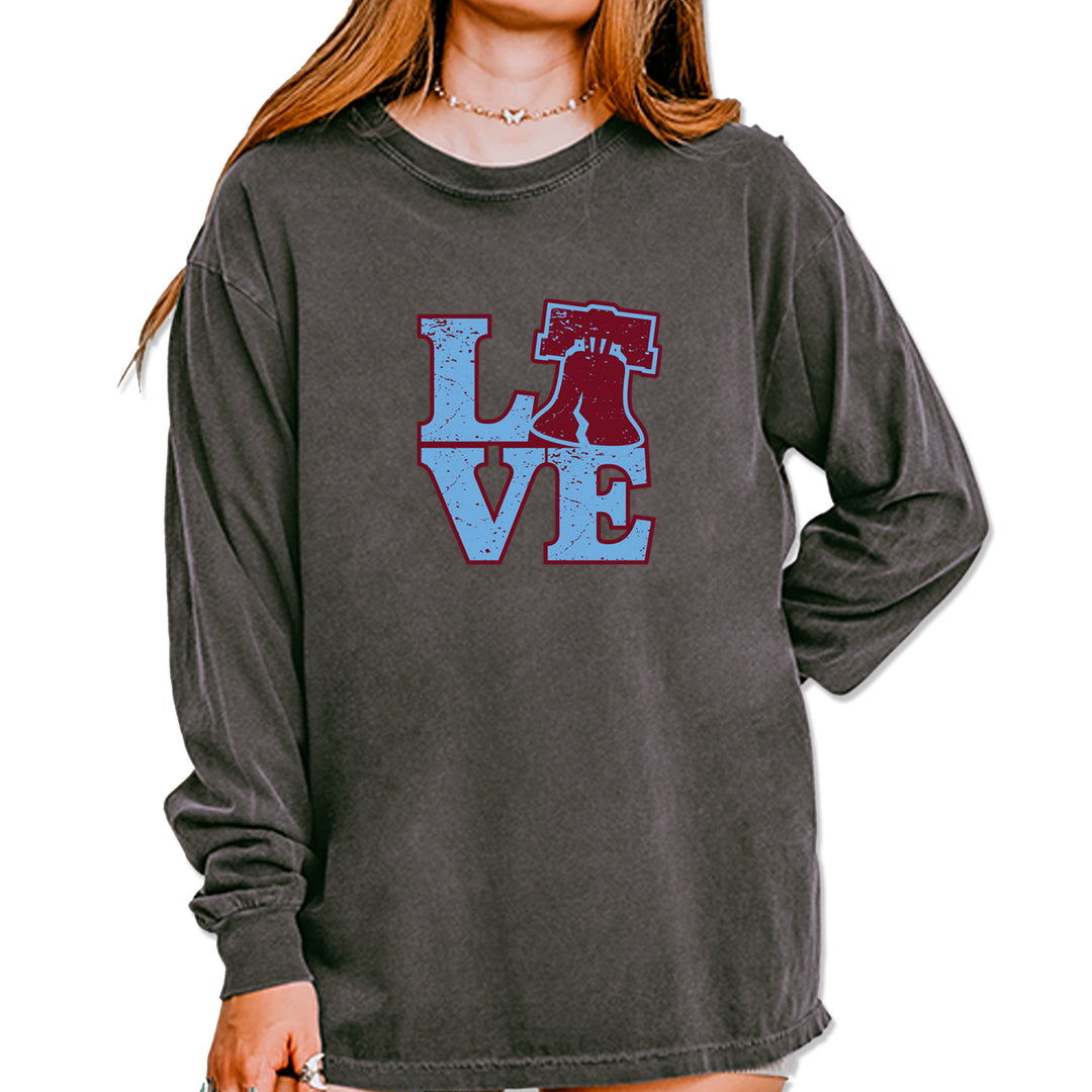 Love Philly Liberty Bell Vintage Soft Long-Sleeve T-shirt Pepper