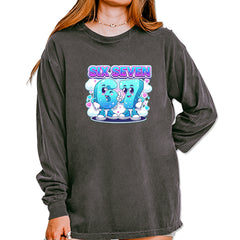 67 Six Seven Meme Kawaii Cloud Vintage Soft Long-Sleeve T-shirt Pepper
