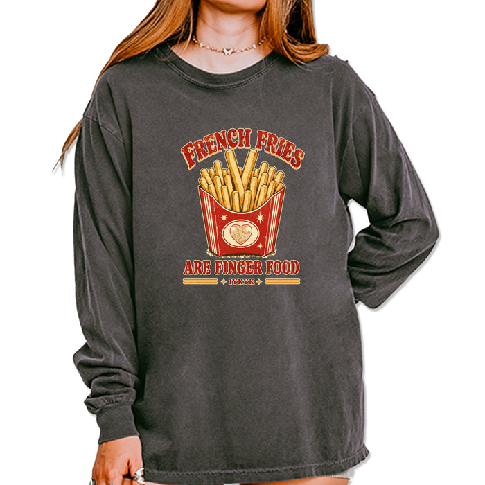 French Fries Are Finger Food IYKYK Vintage Soft Long-Sleeve T-shirt