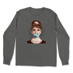 Audrey Hepburn Chewing Bubble Gum American Icon Vintage Soft Long-Sleeve T-shirt 