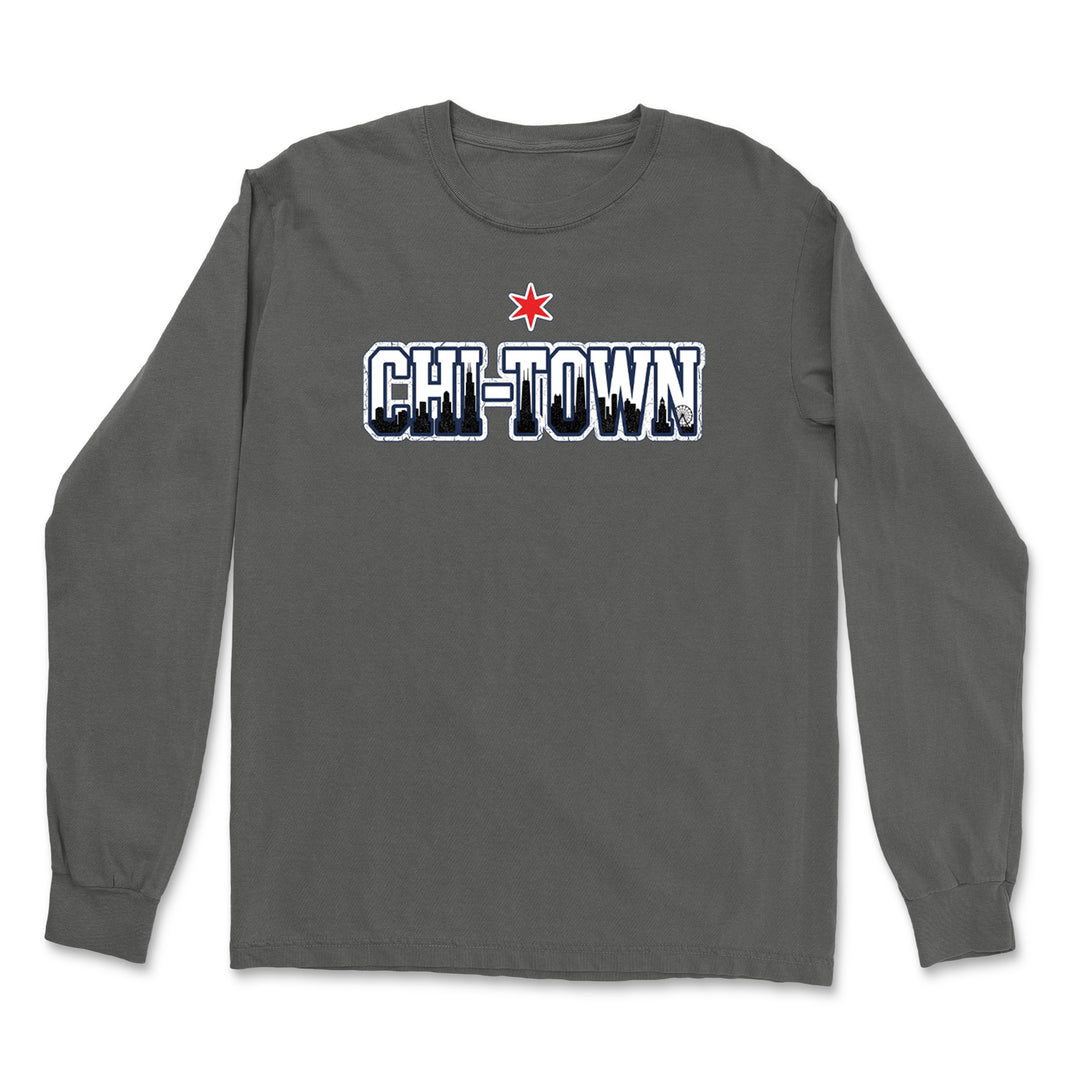 Chicago Chi-Town City Pride Vintage Soft Long-Sleeve T-shirt 