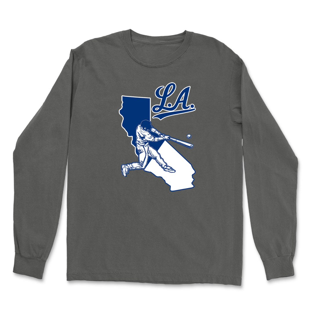 Los Angeles Baseball Batter Up Vintage Soft Long-Sleeve T-shirt 