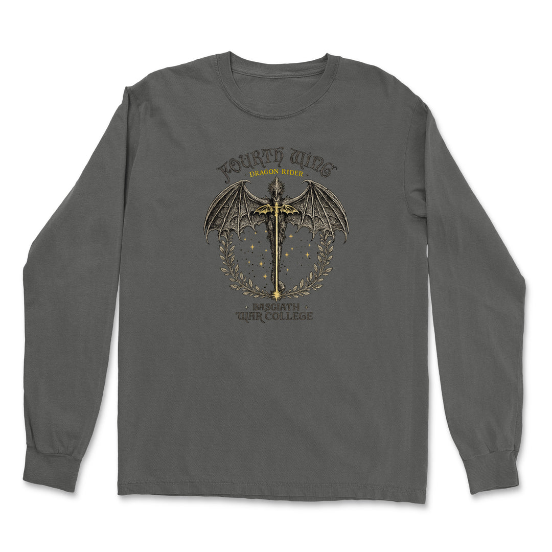 Fourth Wing Dragon Rider Vintage Basgiath War College Vintage Soft Long-Sleeve T-shirt 