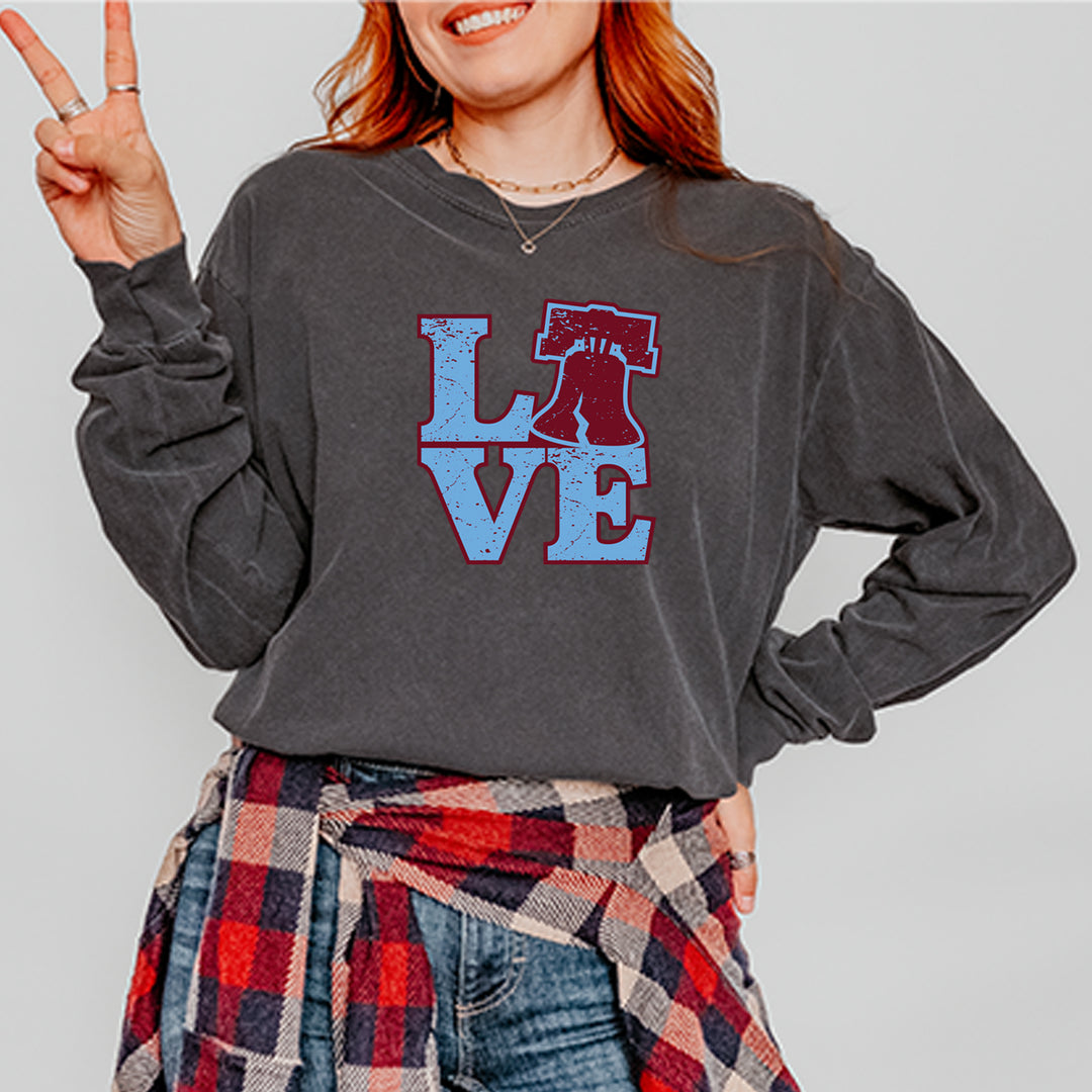 Love Philly Liberty Bell Vintage Soft Long-Sleeve T-shirt 