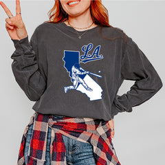Los Angeles Baseball Batter Up Vintage Soft Long-Sleeve T-shirt 