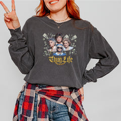 Golden Chain Thug Life Girls Vintage Soft Long-Sleeve T-shirt 