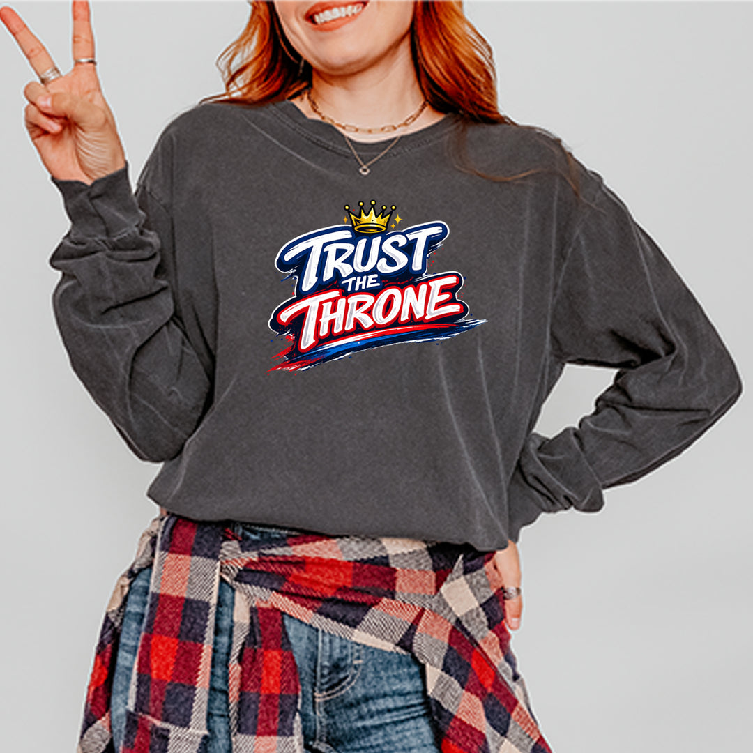 Trust The Throne Crown Philly Hoops Vintage Soft Long-Sleeve T-shirt 