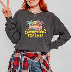 Golden Girls Forever Retro Sunset Vintage Soft Long-Sleeve T-shirt 