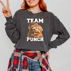 Team Punch Panchi-kun Monkey Vintage Soft Long-Sleeve T-shirt 
