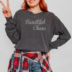 Beautiful Chaos Glitter Music Festival Vintage Soft Long-Sleeve T-shirt 
