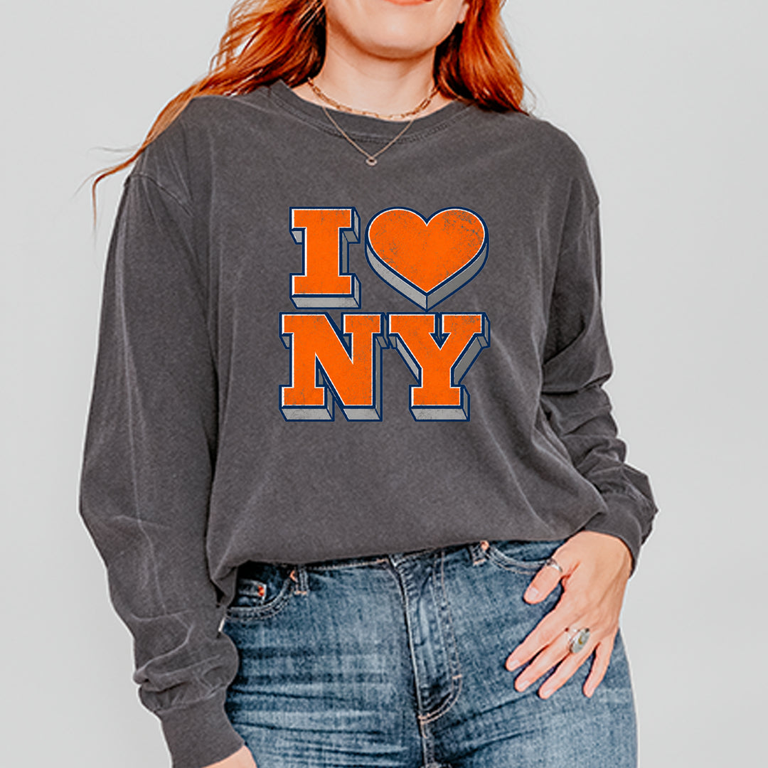 New York City Pride Heart Vintage Soft Long-Sleeve T-shirt 