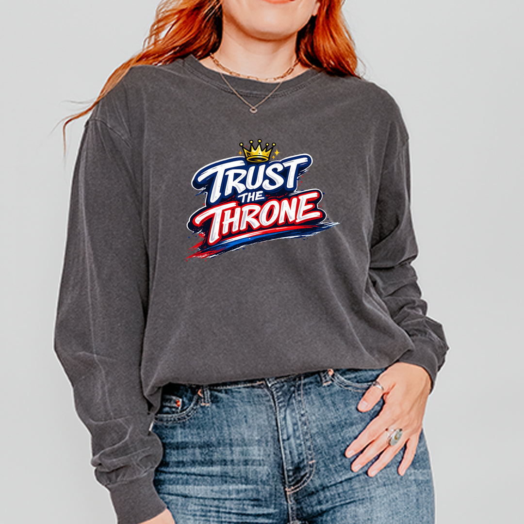Trust The Throne Crown Philly Hoops Vintage Soft Long-Sleeve T-shirt 