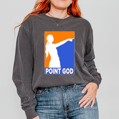 Point God Cunningham Basketball Pointing Meme  Vintage Soft Long-Sleeve T-shirt 