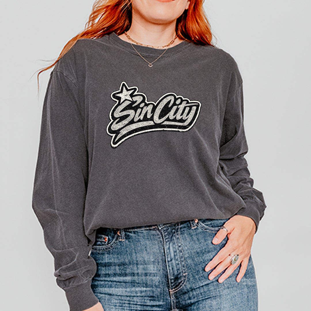 Sin City Vegas Retro Vintage Vintage Soft Long-Sleeve T-shirt 